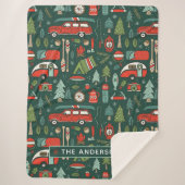 Personalisierter Name Rustikales Camping Sherpadecke (Vorderseite)