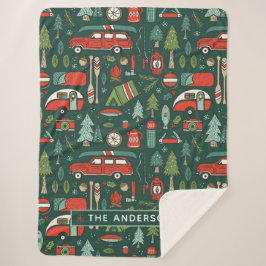 Personalisierter Name Rustikales Camping Sherpadecke