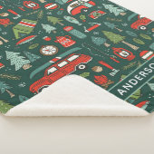 Personalisierter Name Rustikales Camping Sherpadecke (3/4)