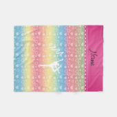 Personalisierter Name rythmic Gymnast Regenbogenhe Fleecedecke (Vorderseite (Horizontal))