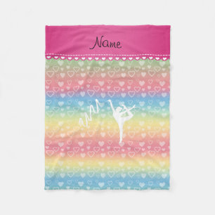 Personalisierter Name rythmic Gymnast Regenbogenhe Fleecedecke