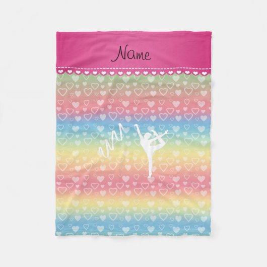 Personalisierter Name rythmic Gymnast Regenbogenhe Fleecedecke (Vorderseite)