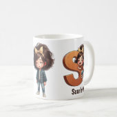 Personalisierter Name & S Verschlafener Morgen Kar Kaffeetasse (VorderseiteRechts)