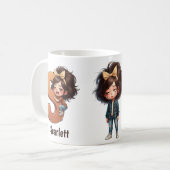 Personalisierter Name & S Verschlafener Morgen Kar Kaffeetasse (Vorderseite Links)