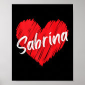 Personalisierter Name Sabrina I Liebe Sabrina Hear Poster (Vorne)