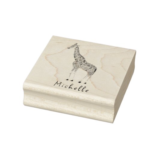Personalisierter Name Safari Tiergiraffe Gummistempel (Stempel)