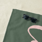 Personalisierter Name Sage Green Junggeselinnen-Ab Strandtuch (Beispiel)