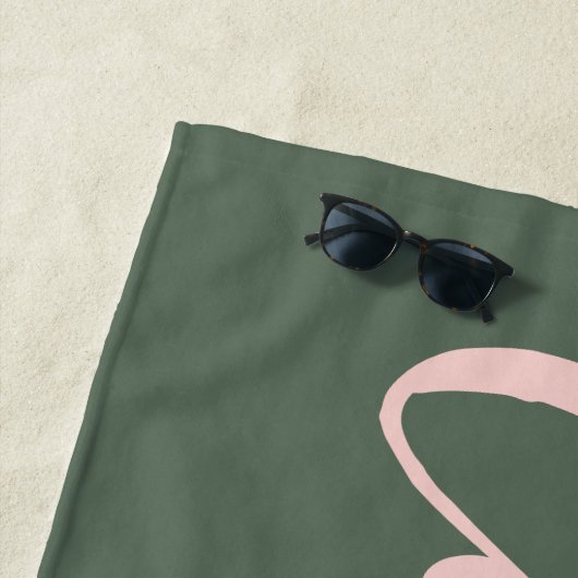 Personalisierter Name Sage Green Junggeselinnen-Ab Strandtuch (Beispiel)