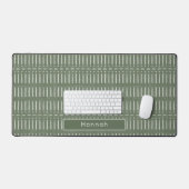 Personalisierter Name Sage Green Modern Boho Offic Schreibtischunterlage (Tastatur & Maus)