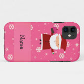 Personalisierter Name Santa cupcake Rosa Schneeflo Case-Mate iPhone Hülle (Rückseite (Horizontal))