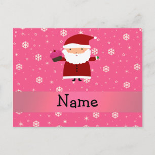 Personalisierter Name Santa cupcake Rosa Schneeflo Feiertagspostkarte