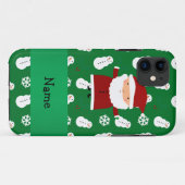 Personalisierter Name Santa Green Snowman Case-Mate iPhone Hülle (Rückseite (Horizontal))