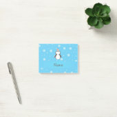 Personalisierter Name Santa Pinguin blauer Schneef Post-it Klebezettel (Büro)