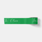 Personalisierter Name Santa Script Holiday Modern Satinband (Vorderseite)