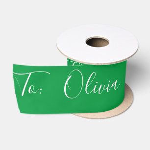 Personalisierter Name Santa Script Holiday Modern Satinband