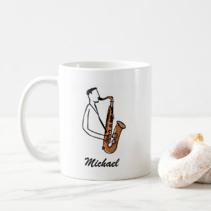Personalisierter Name Saxophonspieler – Musikliebh Kaffeetasse