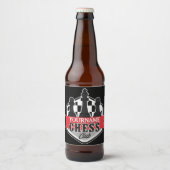 Personalisierter NAME Schachspieler Club Checkmate Bierflaschenetikett (Vorderseite)