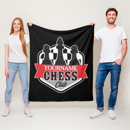 Personalisierter NAME Schachspieler Club Checkmate Fleecedecke (Beispiel)