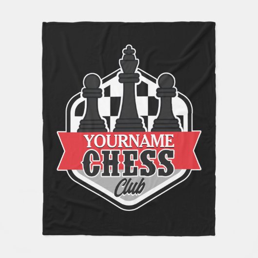Personalisierter NAME Schachspieler Club Checkmate Fleecedecke (Vorderseite)