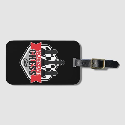 Personalisierter NAME Schachspieler Club Checkmate Gepäckanhänger (Vorderseite (Horizontal))