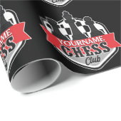 Personalisierter NAME Schachspieler Club Checkmate Geschenkpapier (Rolleneckpunkt)