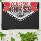Personalisierter NAME Schachspieler Club Checkmate Geschirrtuch (Gefaltet)