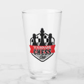 Personalisierter NAME Schachspieler Club Checkmate Glas (Vorderseite)