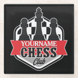 Personalisierter NAME Schachspieler Club Checkmate Glasuntersetzer