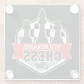 Personalisierter NAME Schachspieler Club Checkmate Glasuntersetzer (Rückseite)