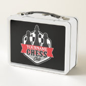 Personalisierter NAME Schachspieler Club Checkmate Metall Brotdose (Rückseite)
