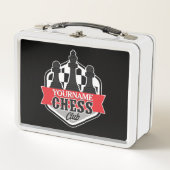 Personalisierter NAME Schachspieler Club Checkmate Metall Brotdose (Vorderseite)