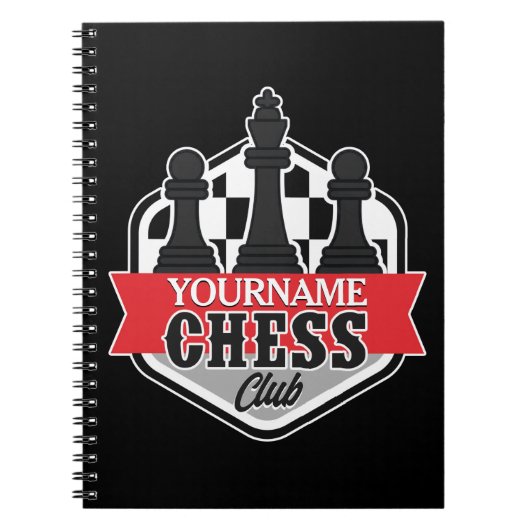 Personalisierter NAME Schachspieler Club Checkmate Notizblock (Vorderseite)