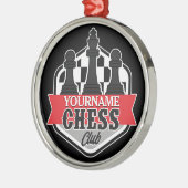 Personalisierter NAME Schachspieler Club Checkmate Ornament Aus Metall (Links)