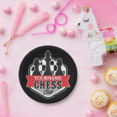 Personalisierter NAME Schachspieler Club Checkmate Pappteller (Party)