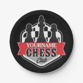 Personalisierter NAME Schachspieler Club Checkmate Pappteller (Vorderseite)
