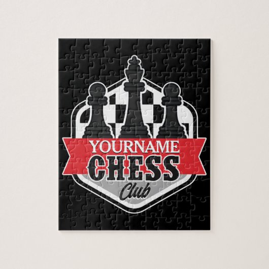 Personalisierter NAME Schachspieler Club Checkmate Puzzle (Vertikal)