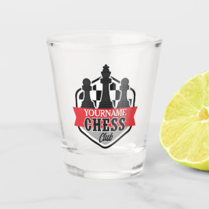 Personalisierter NAME Schachspieler Club Checkmate Schnapsglas