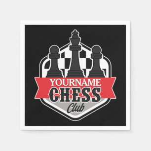 Personalisierter NAME Schachspieler Club Checkmate Serviette