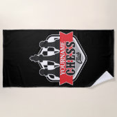 Personalisierter NAME Schachspieler Club Checkmate Strandtuch (Vorderseite)