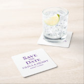 PERSONALISIERTER NAME SCHICKER SAVE THE DATE RECHTECKIGER PAPPUNTERSETZER (Vor Ort)
