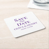 PERSONALISIERTER NAME SCHICKER SAVE THE DATE RECHTECKIGER PAPPUNTERSETZER (angewinkelt)