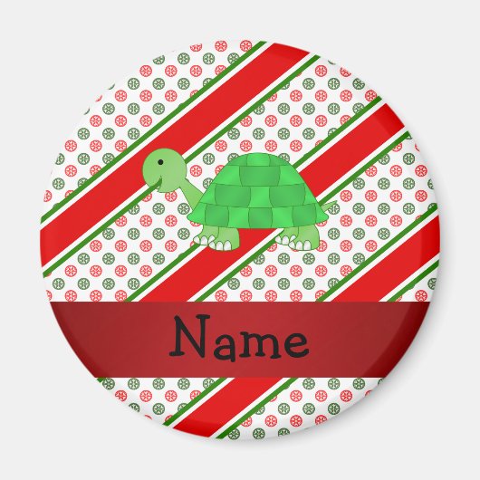 Personalisierter Name Schildkröte Weihnachtspolka  Magnet (Vorne)