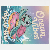 Personalisierter Name Schildkrötenmeerküste indivi Fleecedecke (Vorderseite (Horizontal))