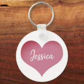 Personalisierter Name Schlüsselanhänger Rosa Herzc (Rückseite)