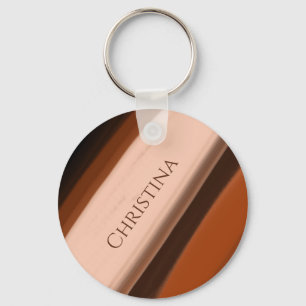 Personalisierter Name Schokolade Toffee Taupe  Schlüsselanhänger