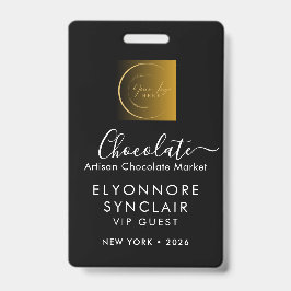Personalisierter Name Schokoladenfestival VIP-Pass Ausweis