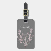 Personalisierter Name Schöne Kirschblüten Rosa Gepäckanhänger (Vorderseite vertikal)