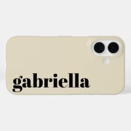 Personalisierter Name Schwarz/Beige: Bold Typograf iPhone 16 Hülle