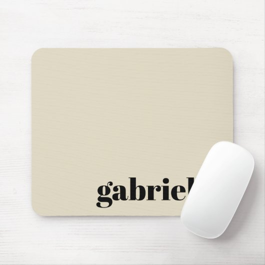 Personalisierter Name Schwarz/Beige: Bold Typograf Mousepad (Mit Mouse)