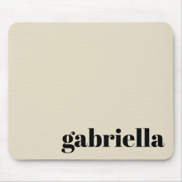 Personalisierter Name Schwarz/Beige: Bold Typograf Mousepad